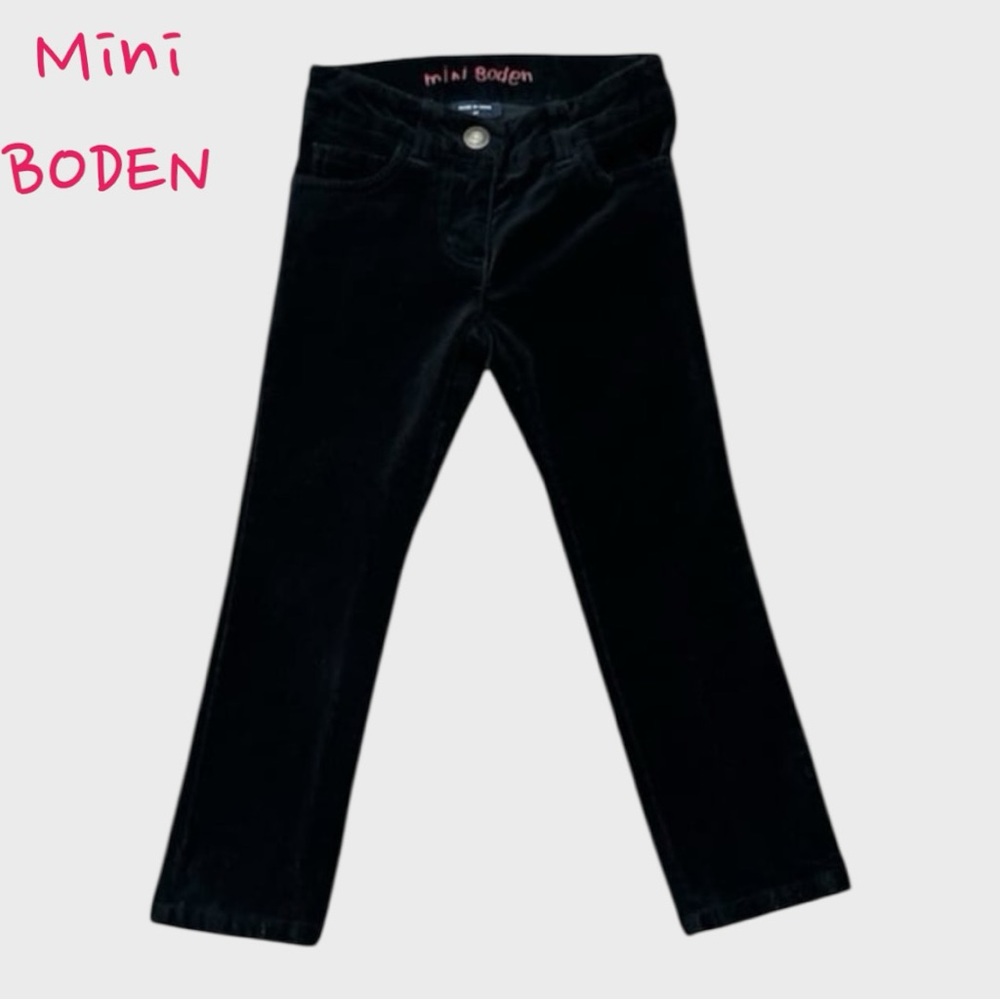 MINI BODEN Velour/ Velvet Slim Fitting Pants Black Girls Size 4 Years